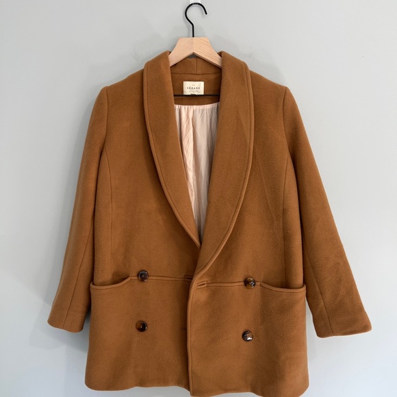 Sezane James Wool Coat Camel Size 38 - Picture 2 of 16